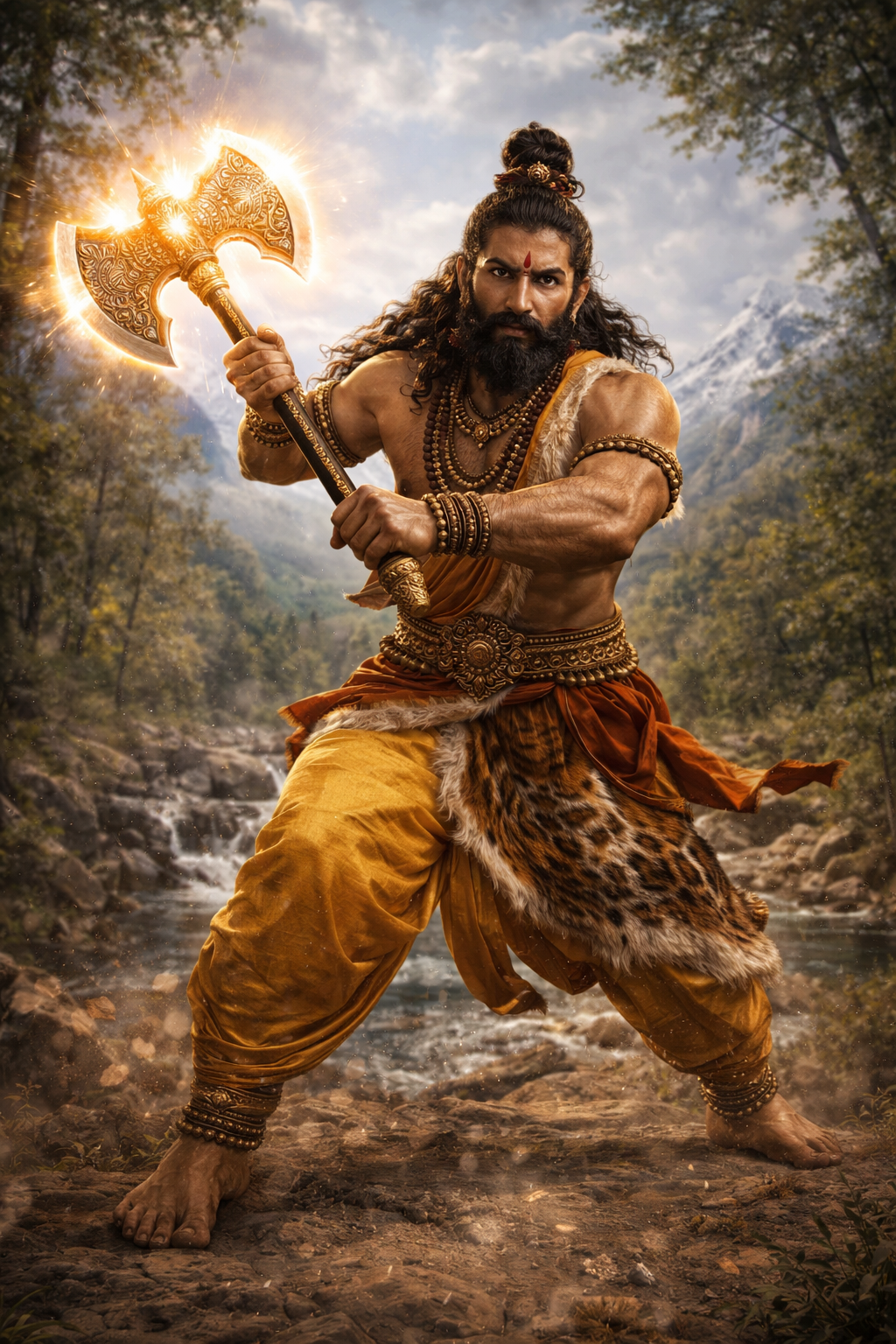Parashurama Avatara holding the divine axe to uphold Dharma