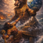 Varaha avatara - vishnu lifting the earth from the ocean