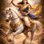 Kalki avatara on a white horse - the future restorer of dharma