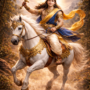Kalki avatara on a white horse - the future restorer of dharma